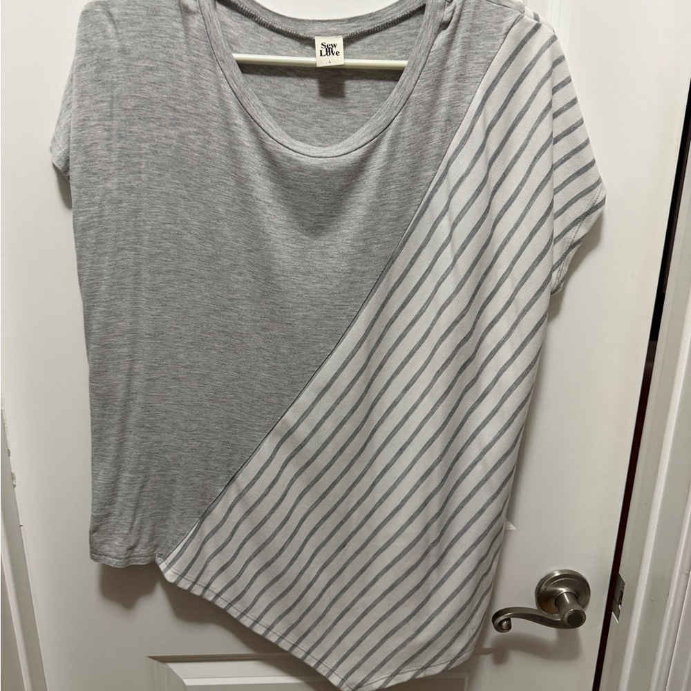SEW IN LOVE SPOONFUL OF SUGAR FULL SIZE STRIPED COLOR BLOCK TEE